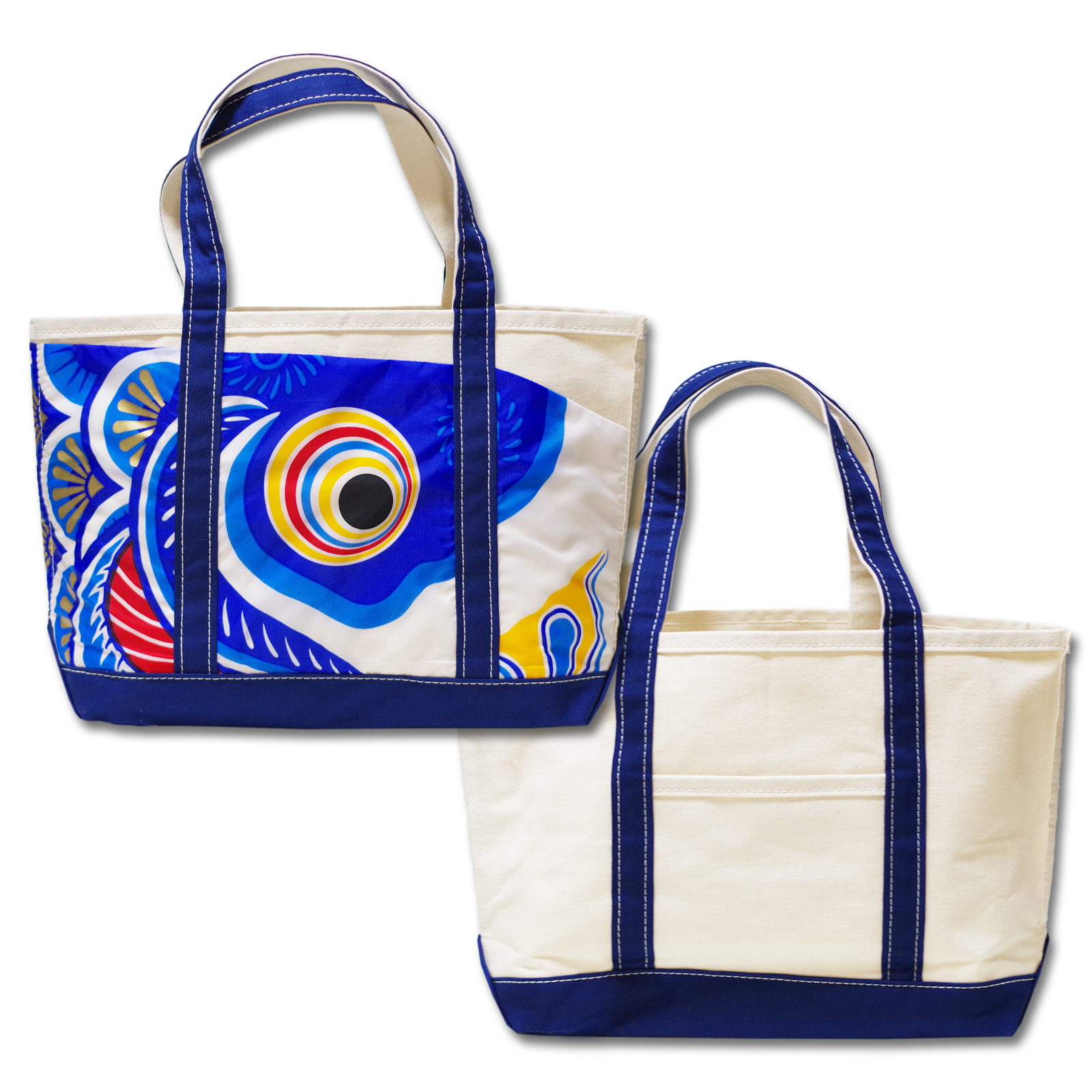 Tote Bag Blue Large Size Right Facing